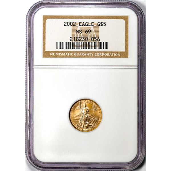 2002 $5 American Gold Eagle Coin NGC MS69