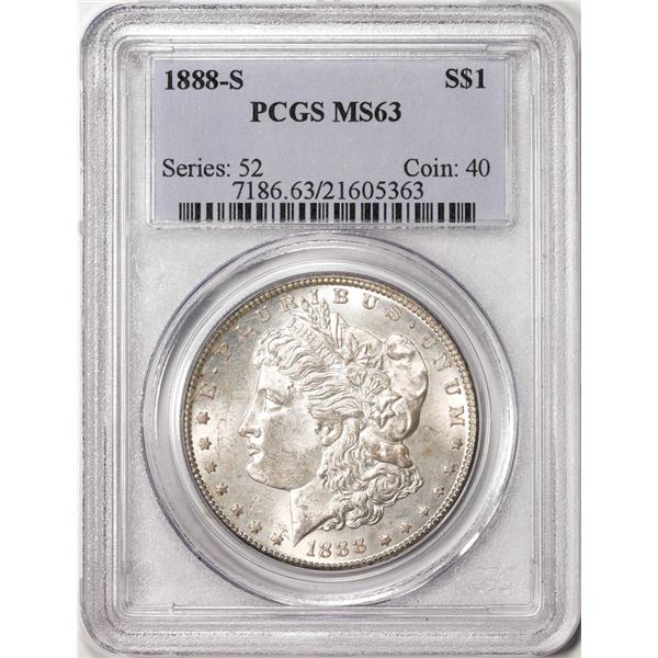 1888-S $1 Morgan Silver Dollar Coin PCGS MS63
