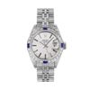 Image 2 : Rolex Ladies Stainless Steel Silver Index Sapphire and Diamond Date Wristwatch