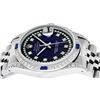 Image 9 : Rolex Mens Stainless Steel Blue Vignette Sapphire and Diamond Datejust Wristwatch