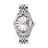 Image 2 : Rolex Ladies Stainless Steel Silver Index Emerald and Diamond Date Wirstwatch