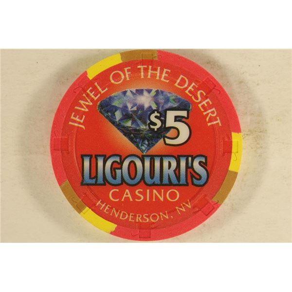 $5 CASINO GAMING TOKEN LIGOURI'S CASINO HENDERSON