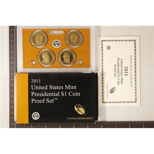 2011 US PRESIDENTIAL DOLLAR 4 COIN PF SET WITH BOX