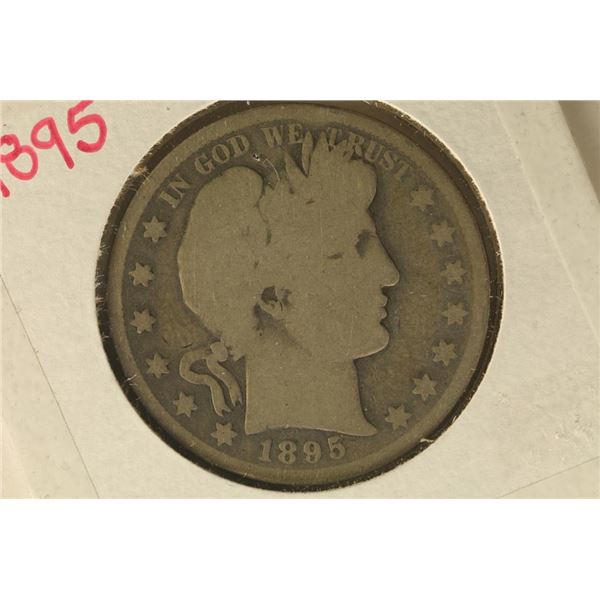 1895 SILVER BARBER HALF DOLLAR
