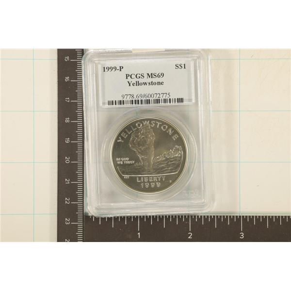 1999-P YELLOWSTONE US SILVER DOLLAR PCGS MS69