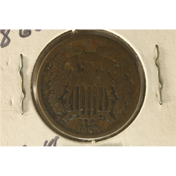 1865 US 2 CENT PEICE
