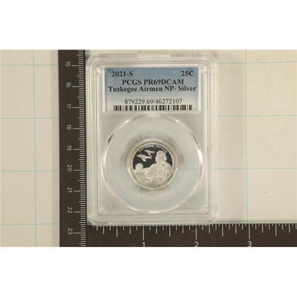 2021-S SILVER TUSKEGEE AIRMEN QUARTER PCGS PR69