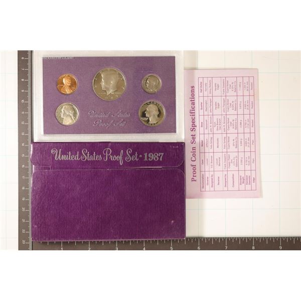 1987 US PROOF SET (WITH BOX) AND WITH CERTIFICATE