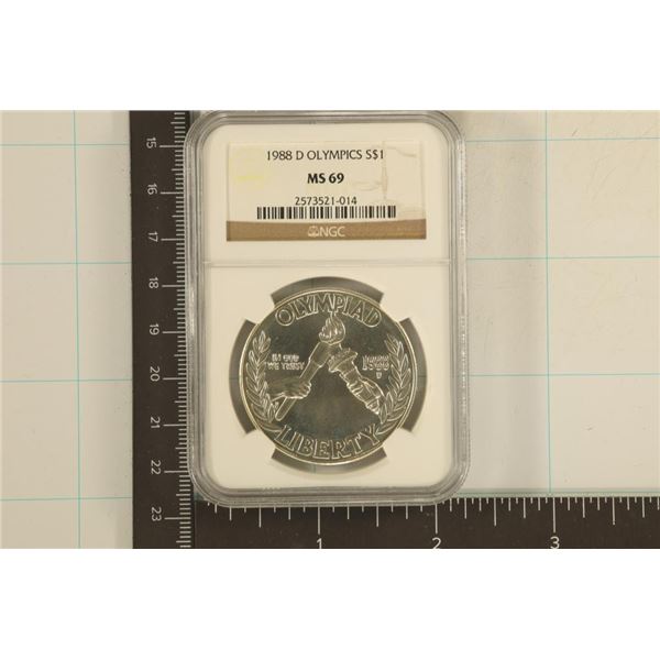 1988-D OLYMPIC US SILVER DOLLAR NGC MS69