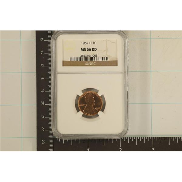 1962-D LINCOLN CENT NGC MS66RD