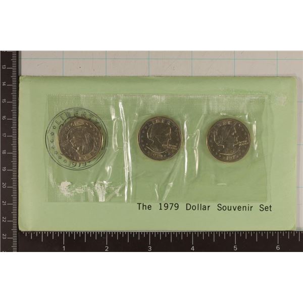 1979-P/D/S SBA DOLLAR SOUVENIR SET WITH ENVELOPE