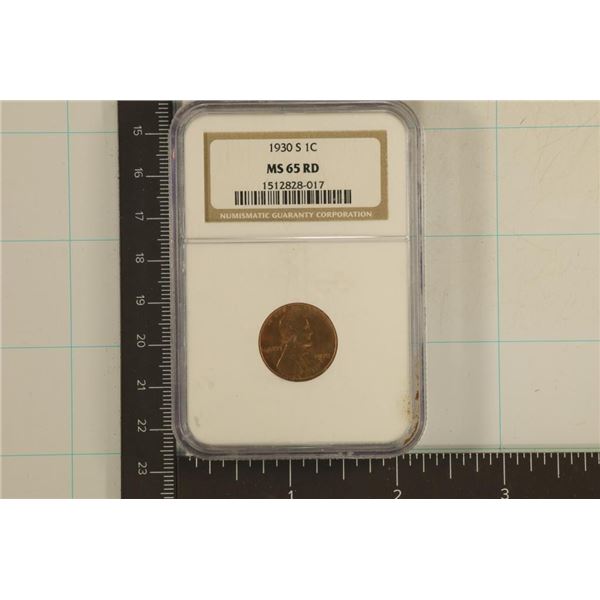 1930-S LINCOLN WHEAT CENT NGC MS65RD