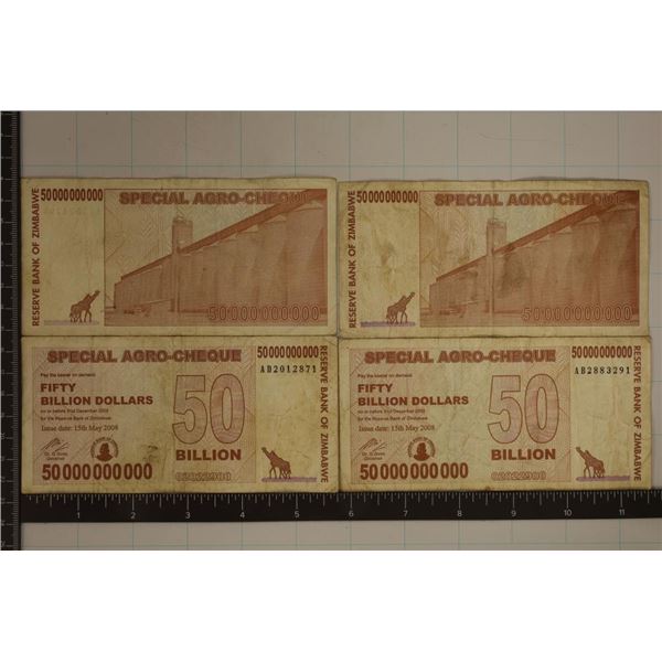 4-2008 ZIMBABWE 50 BILLION DOLLAR SPECIAL CHECK