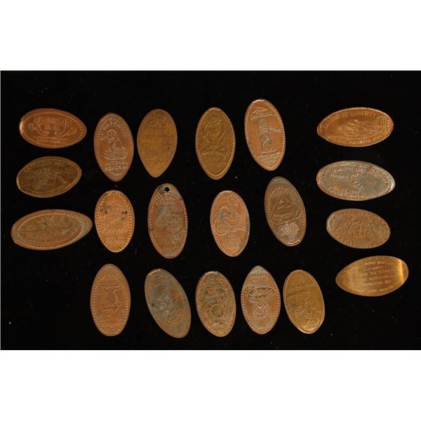 20 ELONGATED LINCOLN CENTS: SEA WORLD, SIX FLAGS,