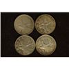 Image 1 : 1936, 37, 39 & 1940 CANADA SILVER 25 CENTS .6000