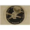 Image 1 : .8 OZ. PF STERLING SILVER AMERICA IN SPACE ROUND