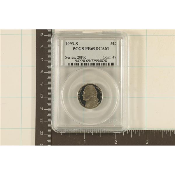 1993-S JEFFERSON NICKEL PCGS PR69 DCAM