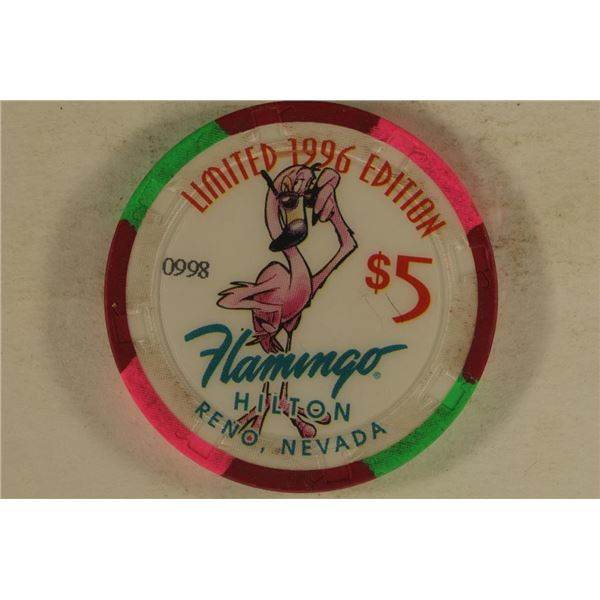$5 CASINO GAMING TOKEN FLAMINGO HILTON RENO