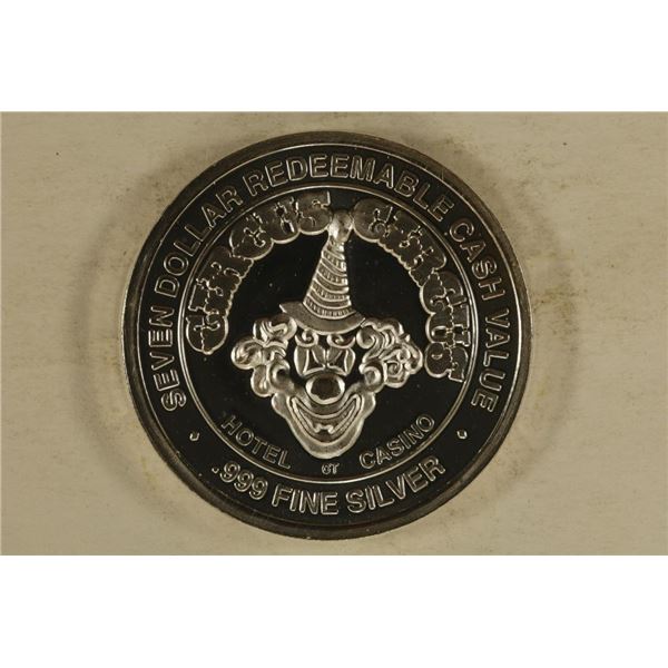 .8 OZ. PF SILVER CASINO TOKEN CIRCUS CIRCUS .999