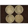 Image 1 : 1838, 53, 54 & 1876 SILVER SEATED LIBERTY DIMES