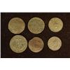 Image 1 : 6 SILVER DIME SIZED OTTOMAN EMPIRE PARA COINS: