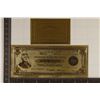 Image 1 : 24KT GOLD FOIL REPLICA OF A 1914 BOSTON $2 FRN