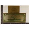 Image 2 : 24KT GOLD FOIL REPLICA OF A 1914 BOSTON $2 FRN