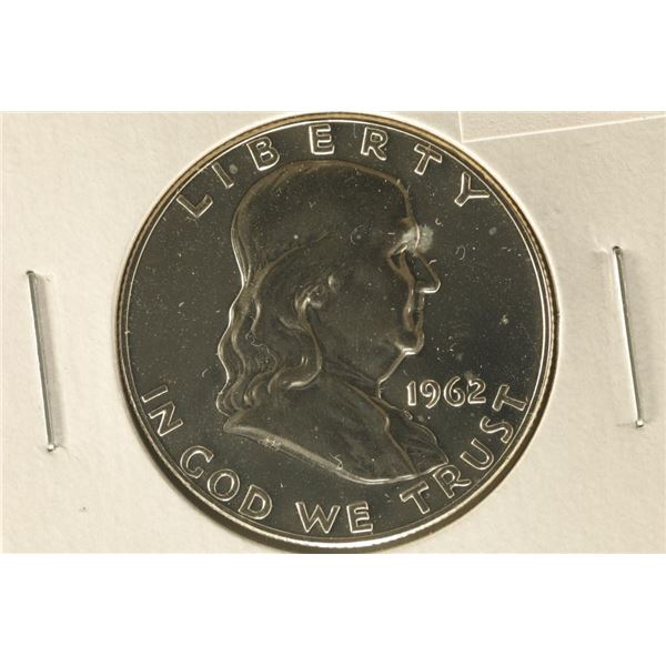 1962 SILVER FRANKLIN HALF DOLLAR PROOF SMALL SPOT