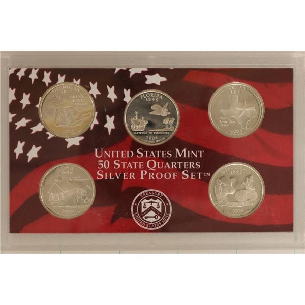 2004 SILVER US 50 STATE QUARTERS PROOF SET NO BOX