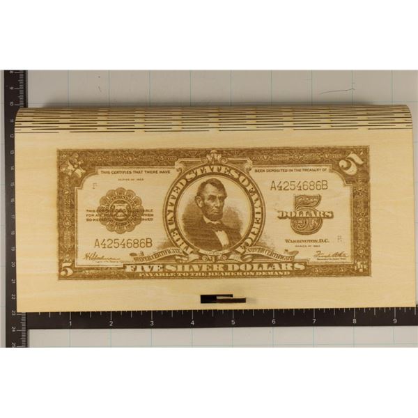 WOOD ENGRAVED FOLDING LARGE SIZE CURRENCY