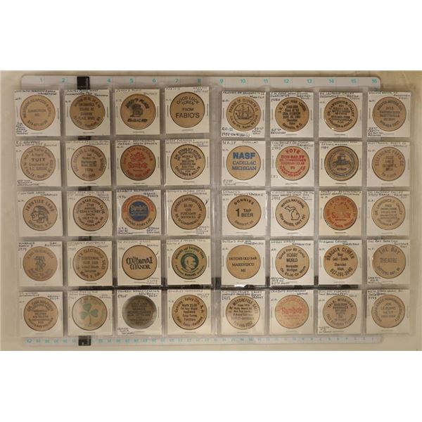 40 ASSORTED WOODEN NICKELS: THE BAY THEATRE,