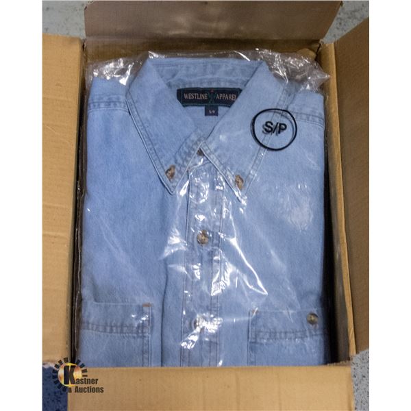 NEW MEN'S SHIRTS CASE OF 9 DENIM SIZE S