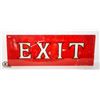 Image 1 : VINTAGE GLASS "EXIT" SIGN HAND PAINTED 16.5" X 6"