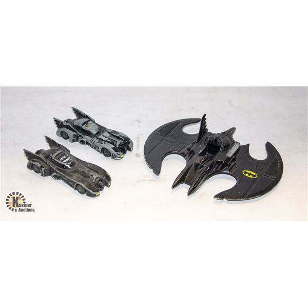 VINTAGE ERTL METAL DIECAST BAT MAN MODEL LOT OF 3