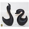 Image 1 : MID CENTURY EBONY DUCK (2) DECORATIVE 6"
