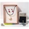 Image 1 : 2 PENDANT NECKLACES + PINK EARRINGS NEW IN