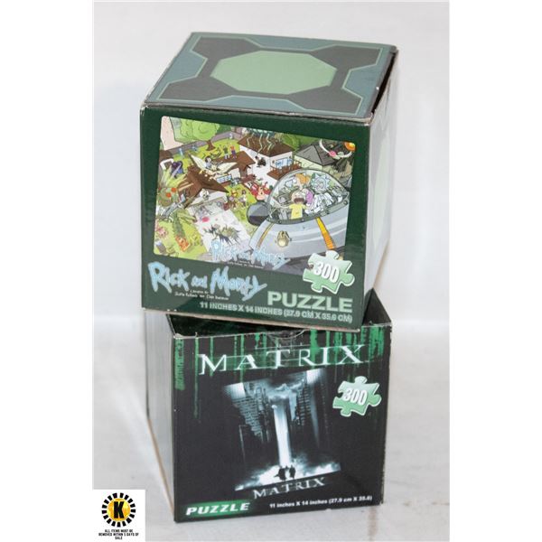 NEW 300PC PUZZLES - RICK & MORTY & MATRIX