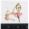 Image 1 : NEW GOLD TONE PINK BALLERINA PENDANT