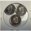 Image 2 : 29) LOT OF 3  CANADIAN 1921 - 2021 10 CENT COINS