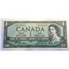 Image 1 : 26)  CANADIAN 1954  $1.00 BANKNOTE, NEAR MINT