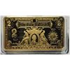 Image 1 : 20)  ENCASPSULATED GOLD TONE USA $2.00 SOUVENIR