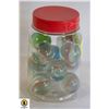 Image 1 : JAR WITH 12 RARE LARGE MARBLES
