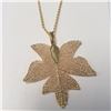 Image 1 : BZ1724-29 NATURAL LEAF GOLD PLATED 18" NECKLACE