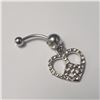 Image 1 : BZ1724-20 SILVER CZ BELLY BUTTON