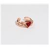 Image 1 : NEW ROSE GOLD TONE RED APPLE RHINESTONE CUFF RING