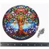 Image 1 : NEW 6" TREE OF LIFE THEME HANGING WINDOW LIGHT