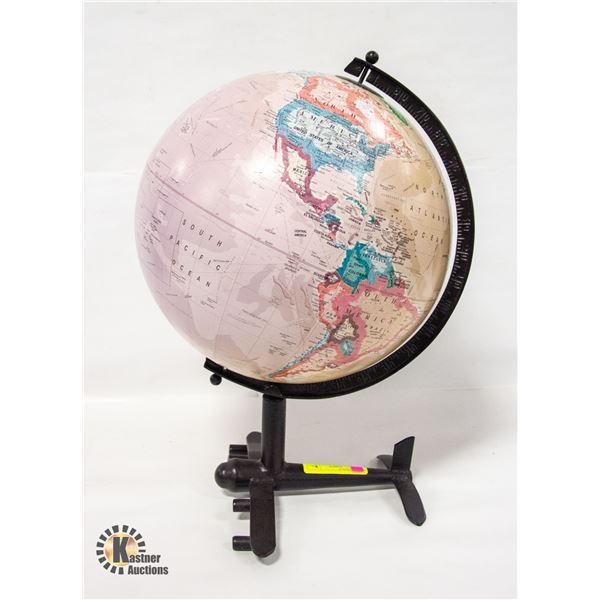 12" GLOBE W/METAL AIRPLANE BASE