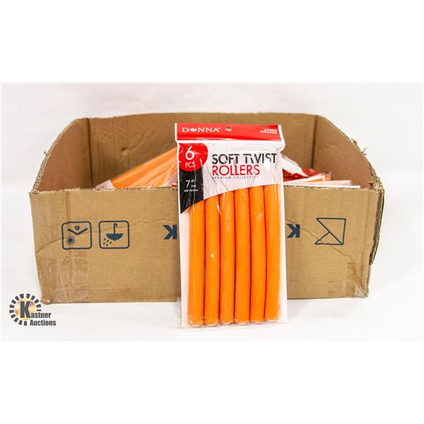 LARGE LOT OF DONNA SOFT TWIST ROLLERS - 7INCH LONG