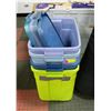 Image 1 : LOT OF 4 RUBBERMAID TOTES & LIDS