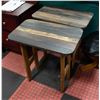 Image 1 : WOODEN END TABLE LOT OF 2 24"X15" TABLETOP,